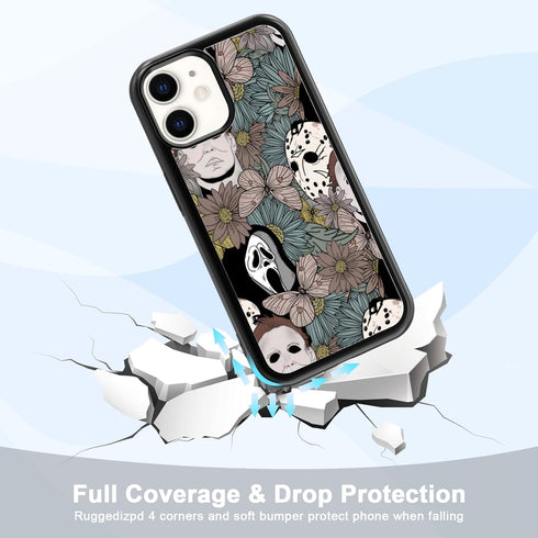 Horror Flowers iPhone 11 Case, TPU Shockproof Ghostface Design Phone Cover, Gift for Men Women