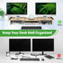 Zimilar Large Oak Dual Monitor Stand Riser with Adjustable Length and Angle, Wood Monitor Stand for 2 Monitors with