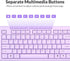 Rii RK907 10/8 7 Ultra-Slim Compact USB Wired Keyboard for Mac and PC,Windows / / Vista/XP(Purple)