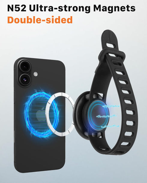 FARWAYVIEW Magnetic Phone Mount for Stroller, Gym & Water Bottle - MagSafe Compatible Holder with Silicone Strap
