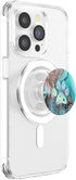 Rainbow Dog Paw Print Teal Rose Watercolor PopSockets PopGrip for MagSafe