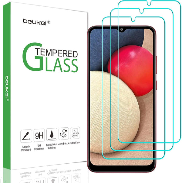 (3 Pack) Tempered Glass Screen Protector for Samsung Galaxy A02s / Galaxy A02 - Touch Sensitive, Case Friendly