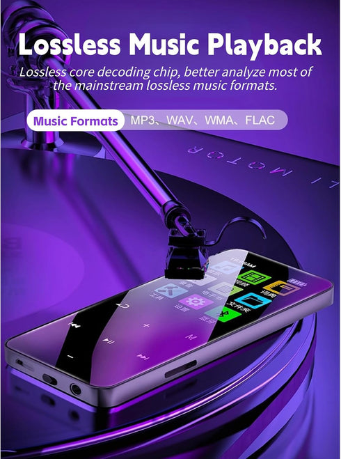 MP3 1.8 Inch 4.2 8GB 128GB MP4 Player Screen Bluetooth Memory Expandable Noise Reduction Lossless Portable Player
