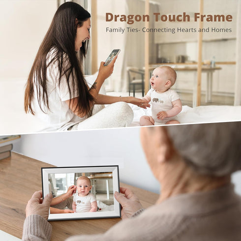 Dragon Touch 10.1'' WIFI Digital Picture Frame, 1280*800 HD IPS Touch Screen Display, Auto-Rotate, Share Photos/Videos