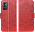 Asuwish Wallet Cover for Samsung Galaxy A15 5G, Red, with Tempered Glass Screen Protector and Leather Flip