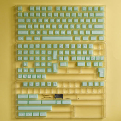 Jade Keycaps 160 Keys Custom Keycap Set, Double Shot PBT, RSA Profile, Translucent Shine Through for Mechanical