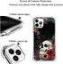 Floral Skull Case for iPhone 15 Pro Max, Unique Trendy TPU Bumper Cover with Sugar Skull and Flowers Design