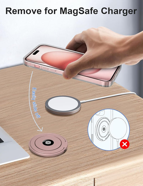 EWA MagOne Ultra (Plate Edition) Phone Grip Stand with Leather Finger Strap, Removable Magnetic Ring Holder Kickstand