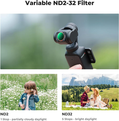 K&F Concept 3 Pack Magnetic Effect & ND & CPL Filter Set for DJI Osmo Pocket 3, HD Optical Glass/Multi-Coated, CPL