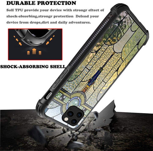 CARLOCA iPhone 11 Pro Case, Art Deco Stained Glass Window Pattern Design Shockproof Anti-Scratch Case for iPhone 11 Pro