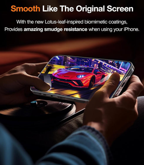 iPhone 15 Pro Max Screen Protector - TORRAS Diamond Shield, 9H+ Military-Grade, Unbreakable Tempered Glass, Full
