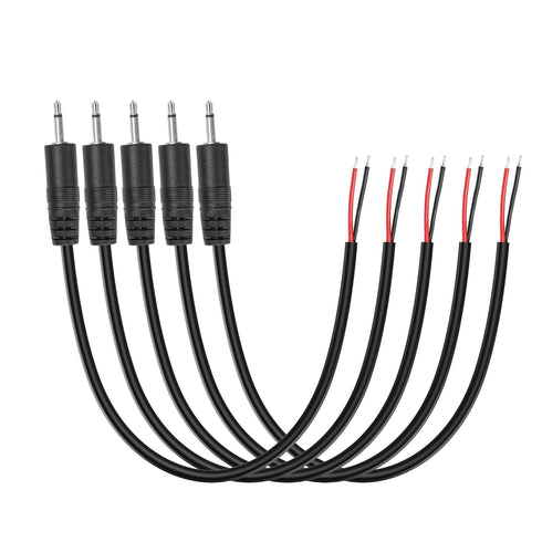 YAODHAOOD 5PCS Replacement 2.5mm TS Male Plug to Bare Wire Open End Stereo Audio Cable for Headphone Microphone Repair