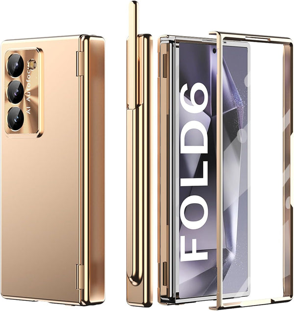 Gadget-Park Case for Samsung Galaxy Z Fold 6, 4-in-1 Magnetic Hinge Protection Case