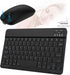 Ultra-Slim Small Bluetooth Keyboard and Mouse Combo, Portable Rechargeable Wireless Keyboard for Android Tablet, Black