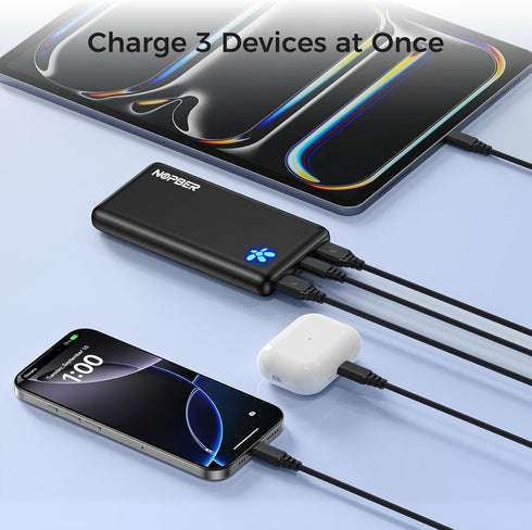 NOPBER 10000mAh 15W 16/15/14 Portable Charger Ultra Slim Power Bank Lightweight Pocket-Sized Design Output for iPhone
