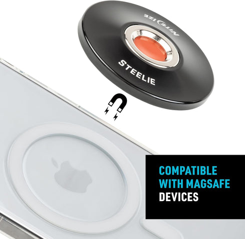Nite Ize Steelie Orbiter Plus Magnetic Socket and Metal Ring - Sturdy Dashboard Mount for Cell Phone - Black