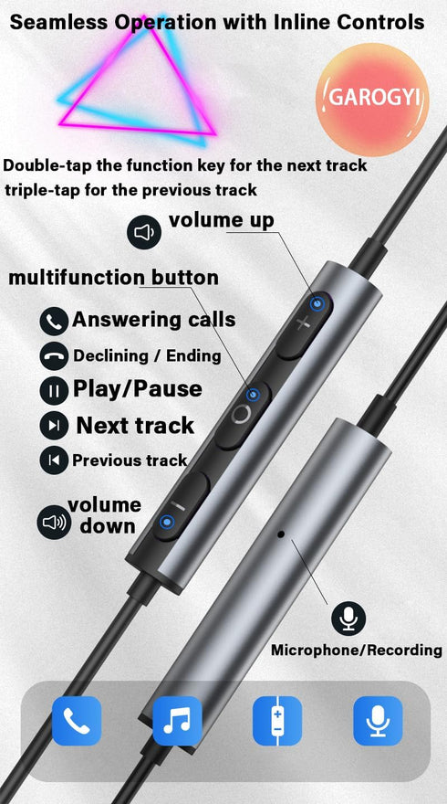 USB Type C Earphones, Wired Earbuds with Magnetic Bass, Noise Canceling Headsets for iPhone 15 Pro Max, Galaxy S23