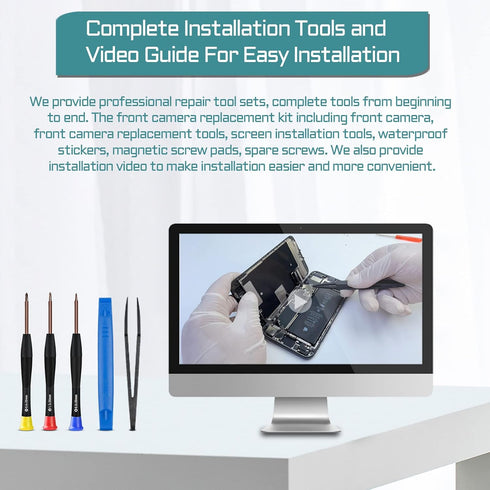 iPhone XR Front Camera Replacement Repair Kit, 7MP 6.1" OEM Lens Module Part with Repair Tools for A1984 A2105