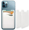 2-Pack White Leather Phone Wallet & Card Holder for iPhone & Samsung - Stretchy Back of Phone Credit Card Holder.