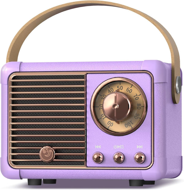 heetipuk Purple Retro Bluetooth Speaker, Versatile Decor Beauty Meets Function, Cute Speaker with
