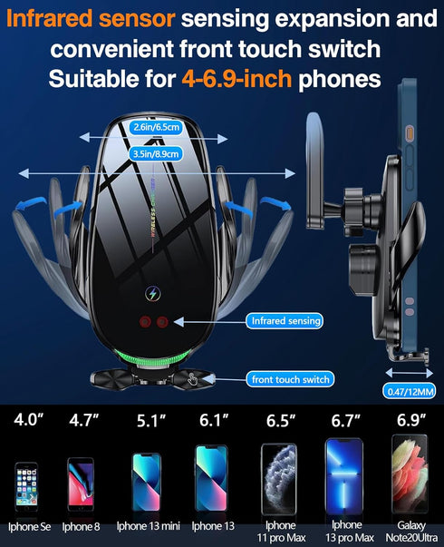 MEMOFO 15W 15 14 13 12 11 S23 S22 S21 S20, S10+ S9+ 9, Wireless Car Charger, Fast Wireless Charger for Car