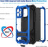 JGY iPhone 14 Pro Max IP68 Waterproof Case, Military Metal Stand Case with Screen Protector, Slim Full Cover, Blue