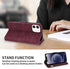 ZZXX Wallet Case for iPhone 12 Pro, Premium Soft PU Leather Zipper Folio with Card Slot, Wine Red 6.1 inch
