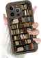 Vulfwela Bookshelf Phone Case for iPhone 16 Pro Max Brown Vintage Bookcase Style