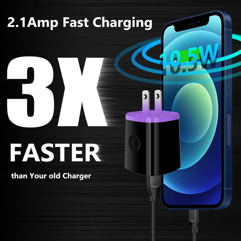 iPhone USB Wall Charger Adapter, Charger Brick, AndHot 5Pack 2.1A Dual Port Fast Charging Block Box Base Wall Charger Plug for iPhone 15 14 13 12 11 Pro Max SE XR XS X 8 7,iPad,Samsung,Android,Kindle
