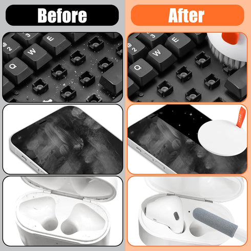 Laptop Phone Screen Cleaner Kit, Computer Keyboard Brush Cleaning Spray for iPhone, AirPods, MacBook, iPad, 20-in-1