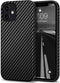 Tasikar iPhone 12 Mini Case Carbon Fiber Leather Design with TPU Hybrid Slim Case (Black)