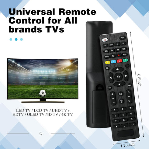 Saysurey 10 Pack 3D TV Remote Universal Replacement Compatible with All Smart TV LED LCD HDTV Series for Motel Hotel