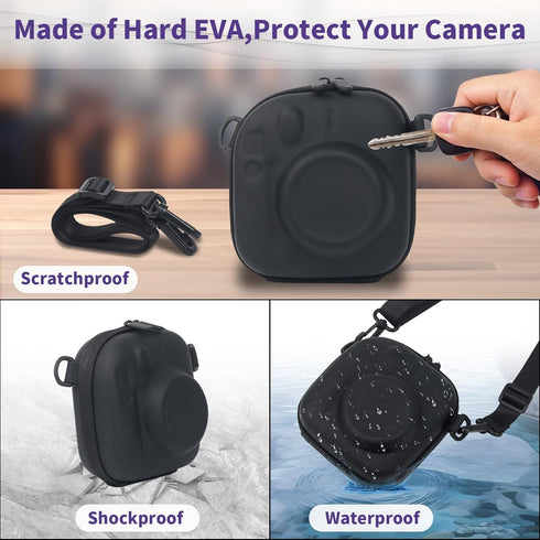 Camera Protective Case for Instax Mini 12/99, Hard Case for Fuji Mini 40/11/10/9/8/7+ Instant Camera Storage Bag