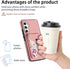 Asuwish Samsung Galaxy A05S Wallet Case: Slim Magnetic Cover with Kickstand, Card Holder, & Screen Protector - Rose
