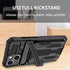 iPhone 15 Black Case: Shockproof Wallet Cover with Card Holder, Kickstand & Screen Protectors for 6.1" Model.