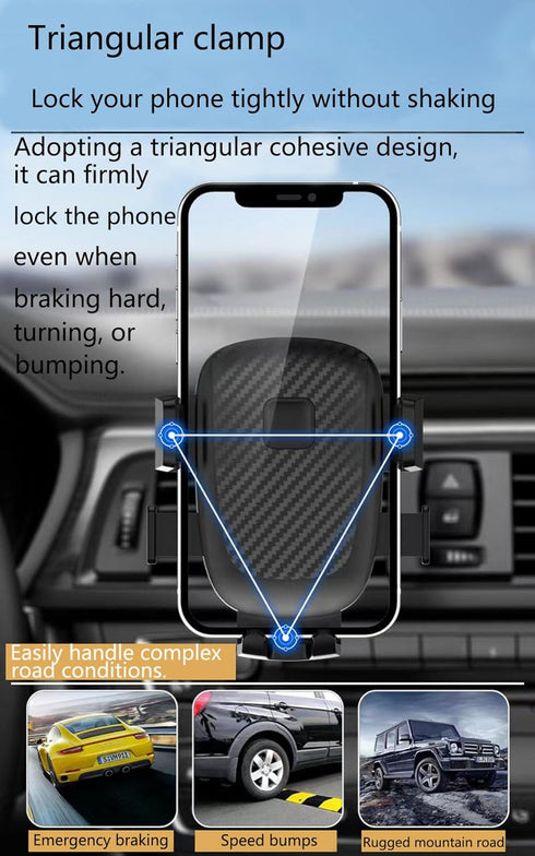 Car Mount Phone Holder: Clamp Type Navigation Mount for All Smartphones, Cell Phone Holder with Screw Hook