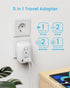 VINTAR European Travel Plug Adapter, Foldable International Power Plug with 2 AC Outlets 3 USB Ports for US to Europe