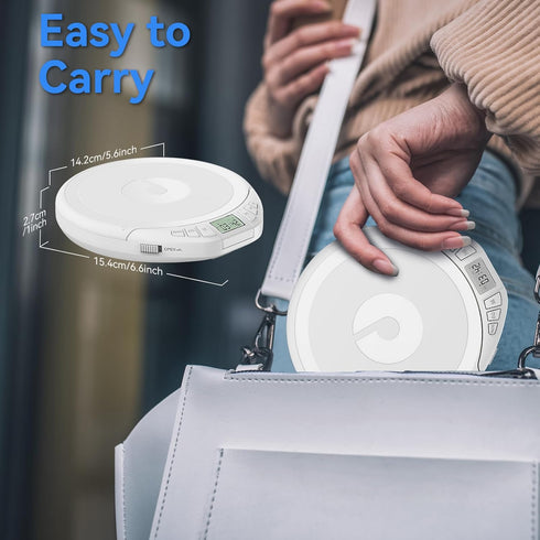 Gueray Discman Portable CD Player with Earphones,CD for Car Home with Anti-Skip Shockproof Protection,Personal CD Music