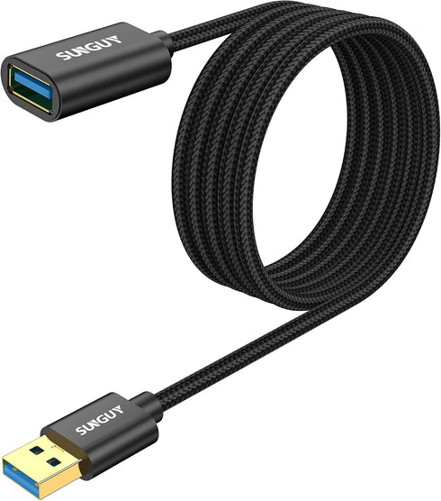 SUNGUY USB Extension Cable, 10FT Long USB3.0 Extension Cable 5Gbps Fast Data Transfer,