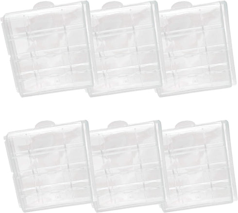 Chadou (6Pack Battery Storage Case for AA/AAA, Battery Holder Box Clear)