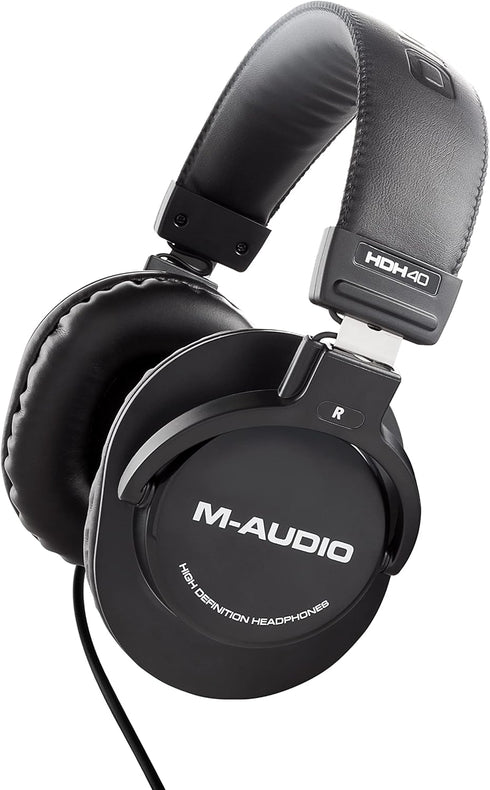 M-Audio HDH40 Over Ear Studio Headphones, Closed Back Design, Flexible Headband, 2.7m Cable for Monitoring