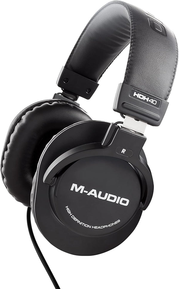 M-Audio HDH40 Over Ear Studio Headphones, Closed Back Design, Flexible Headband, 2.7m Cable for Monitoring
