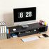 2 Spacrea Metal Desk Organizers and Accessories, Dual Monitor Stand Riser with Drawer and Pen Holders, Book Racks, Desk