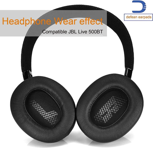 Ultra Soft Memory Foam Ear Pads for JBL Live 500BT Wireless Headphones - Black Replacement Ear Pads.