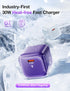 TORRAS Low Temp 30W USB C Charger Block for iPhone15/14 Pro Max?Heat-Free Ensure Security??2024 GaN PD3.0 Compact? Fast Charging Safely for Samsung Galaxy S24 Ultra, MacBook Air, iPad, Pixel...Purple