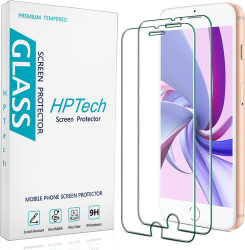 HPTech Tempered Glass Screen Protector (2 Pack) for iPhone 8 Plus, 7 Plus, 6S Plus, 6 Plus, 5.5-Inch