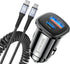 Syncwire USB C Car Charger 60W with PD 30W & QC 30W Fast Charging Adapter and 5FT Type C Cable for Samsung S23/S22,