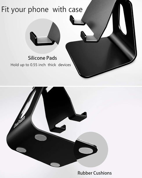 CreaDream Adjustable Aluminum Desktop Cell Phone Stand, Dock, Holder Compatible with iPhone Xs Max Xr 8 7 6 6s Plus SE