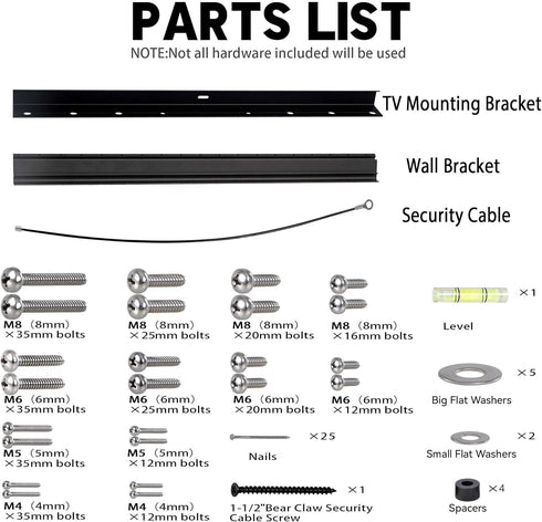 Auoace 12-55 inch 99 lbs, No Stud TV Wall Mount, Drywall Studless TV Hanger No Damage, No Drill, Non Screws, Dry Wall