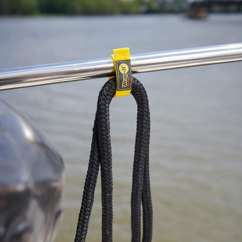 Quick-Straps by Wrap-It Storage - 12" (12 Pack) Yellow Extension Cord Holder for RV and Boat